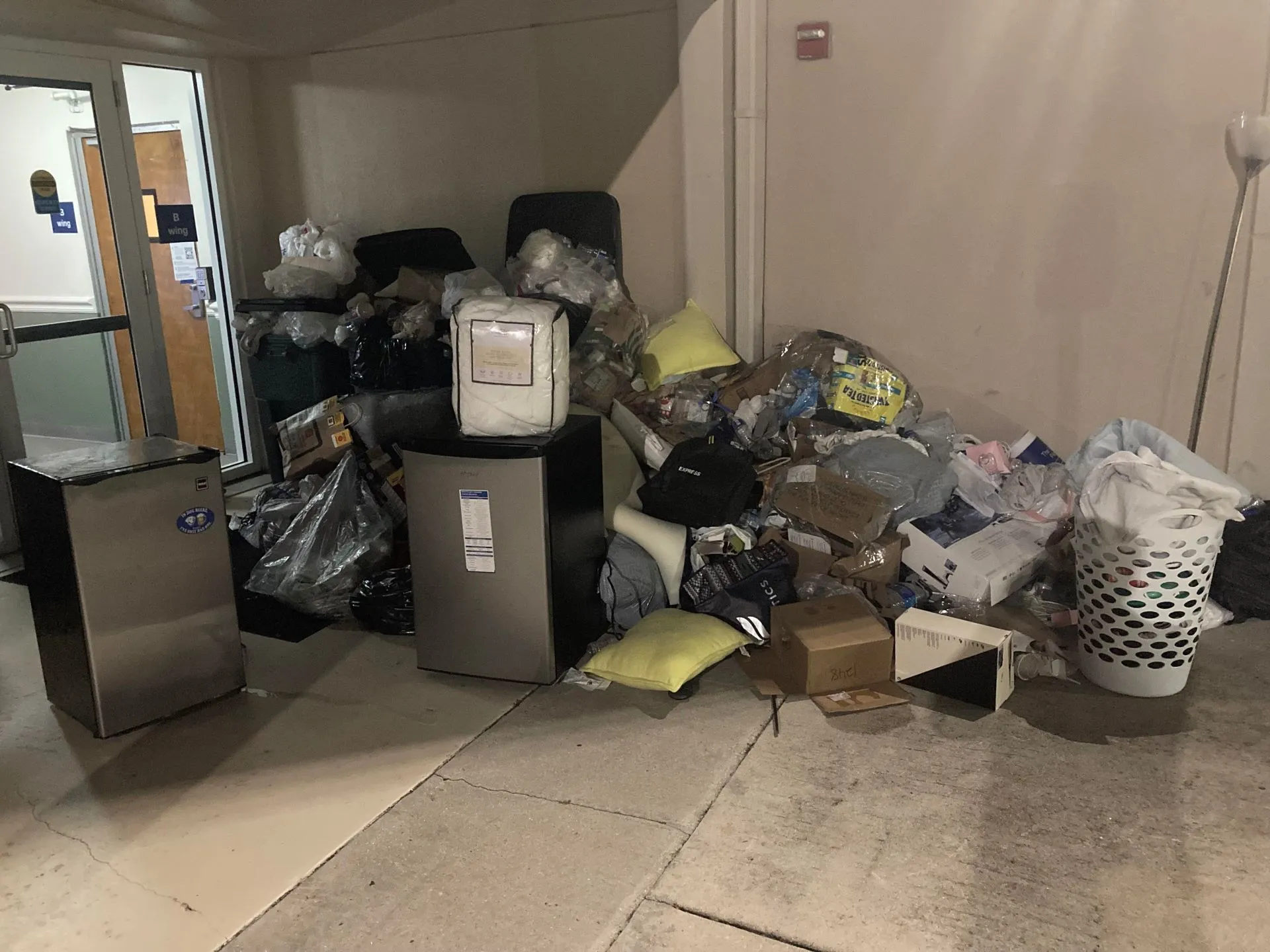 Mountains of furniture and items left out during move-out